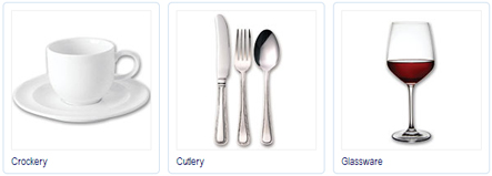 Cutlery, Crockery & Glassware