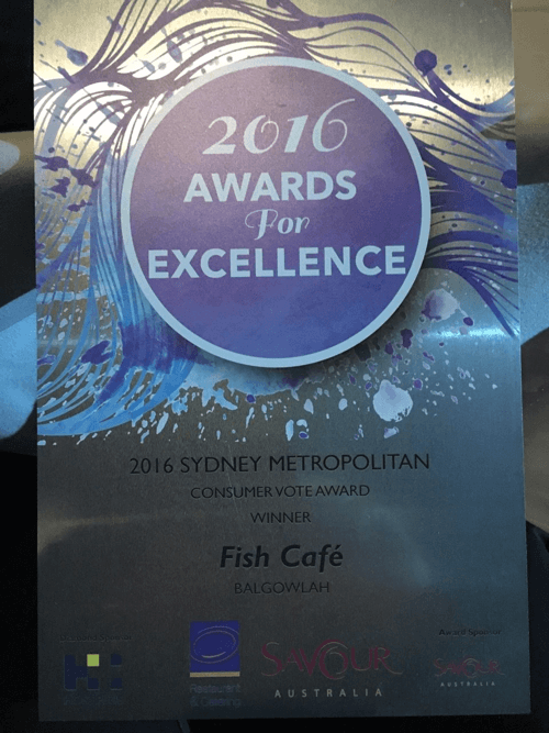 Fish Café, BALGOWLAH winner of Sydney Metropolitan Consumer Vote Award 2016