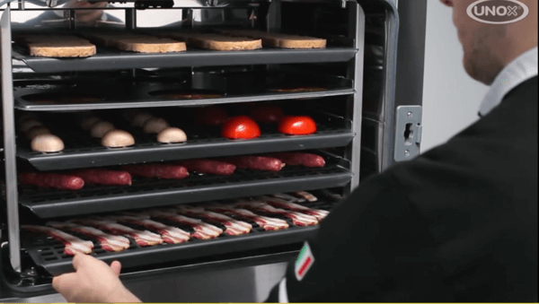 Cooking a big breakfast with a in Unox Combi Oven
