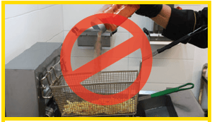 8. NEVER salt and flavor your products above the fryer