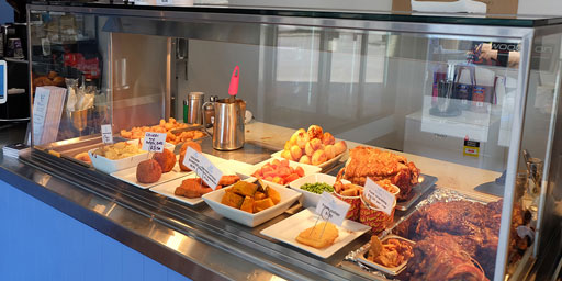 Display food attractively with a hot food bar