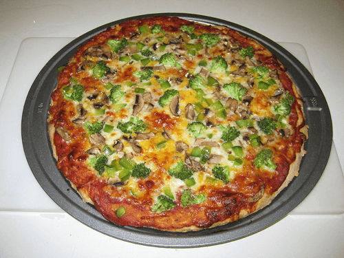 Broccoli & Mushroom Pizza