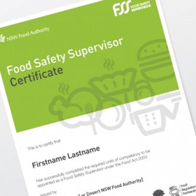 Food Safety Supervisor Certificates