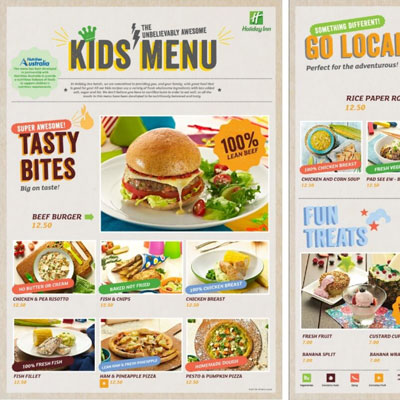 Holiday Inn kids menu