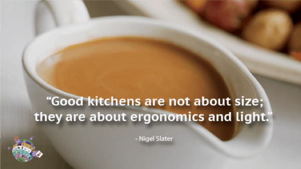 Nigel Slater Quote - Good kitchens are not about size; they are about ergonomics and light,