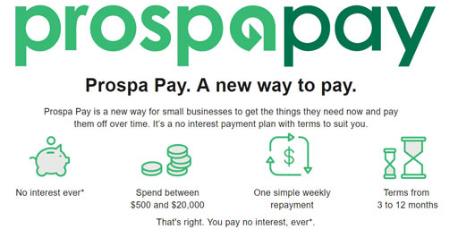No interest ever*| Spend between $500 and $20,000| One simple weekly repayment| 3 month Term