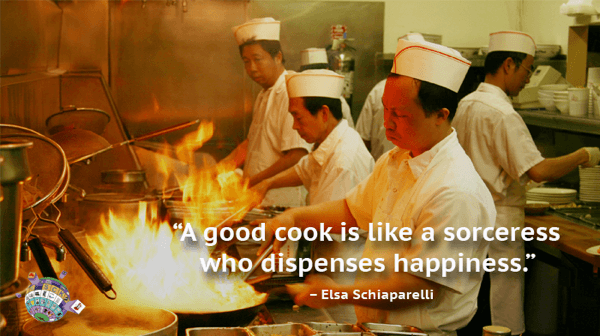Elisa Schiaparelli Quote - A good cook is like a sorceress who dispenses happiness