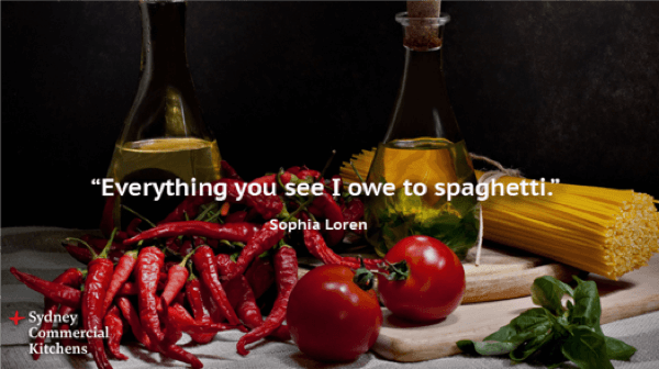 Sophia Loren Quote - Everything you see I owe to spaghetti,