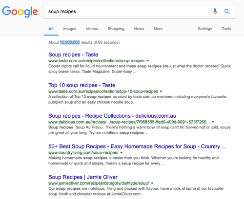I just check Google I found 15,200,000 soup recipes,